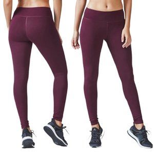 Fabletics Define Mid-Rise PowerHold Burgundy Compression Leggings Women’s Medium